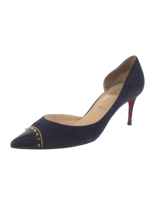 Christian Louboutin Spike Accents Suede D'Orsay Pumps