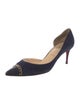 Christian Louboutin Spike Accents Suede D'Orsay Pumps