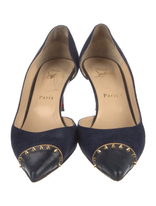 Christian Louboutin Spike Accents Suede D'Orsay Pumps