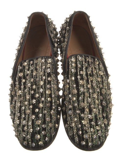 Christian Louboutin Spike Accents Suede Loafers