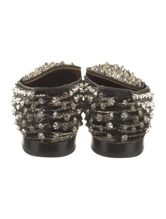 Christian Louboutin Spike Accents Suede Loafers
