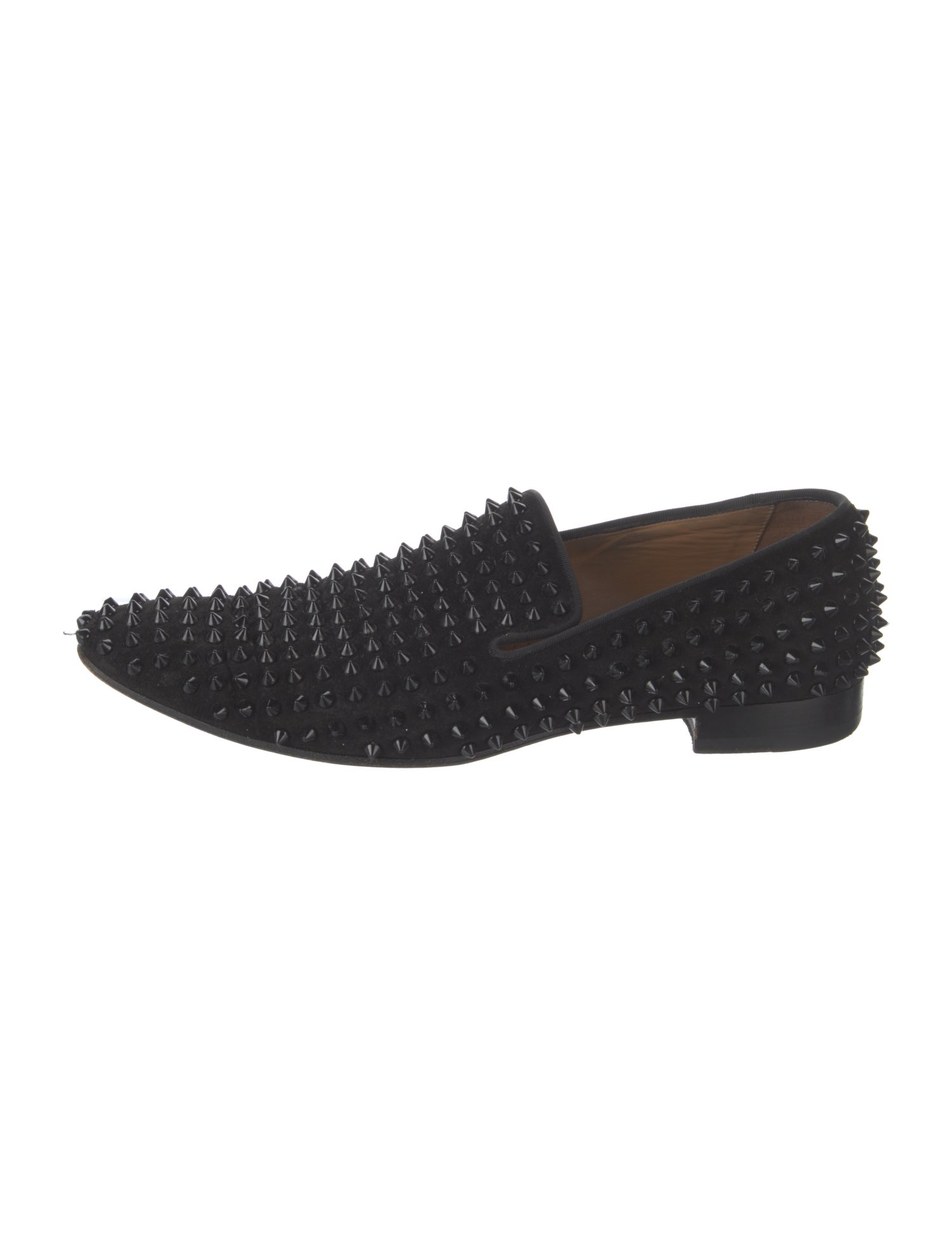 Christian Louboutin Spike Accents Suede Loafers