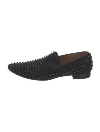 Christian Louboutin Spike Accents Suede Loafers