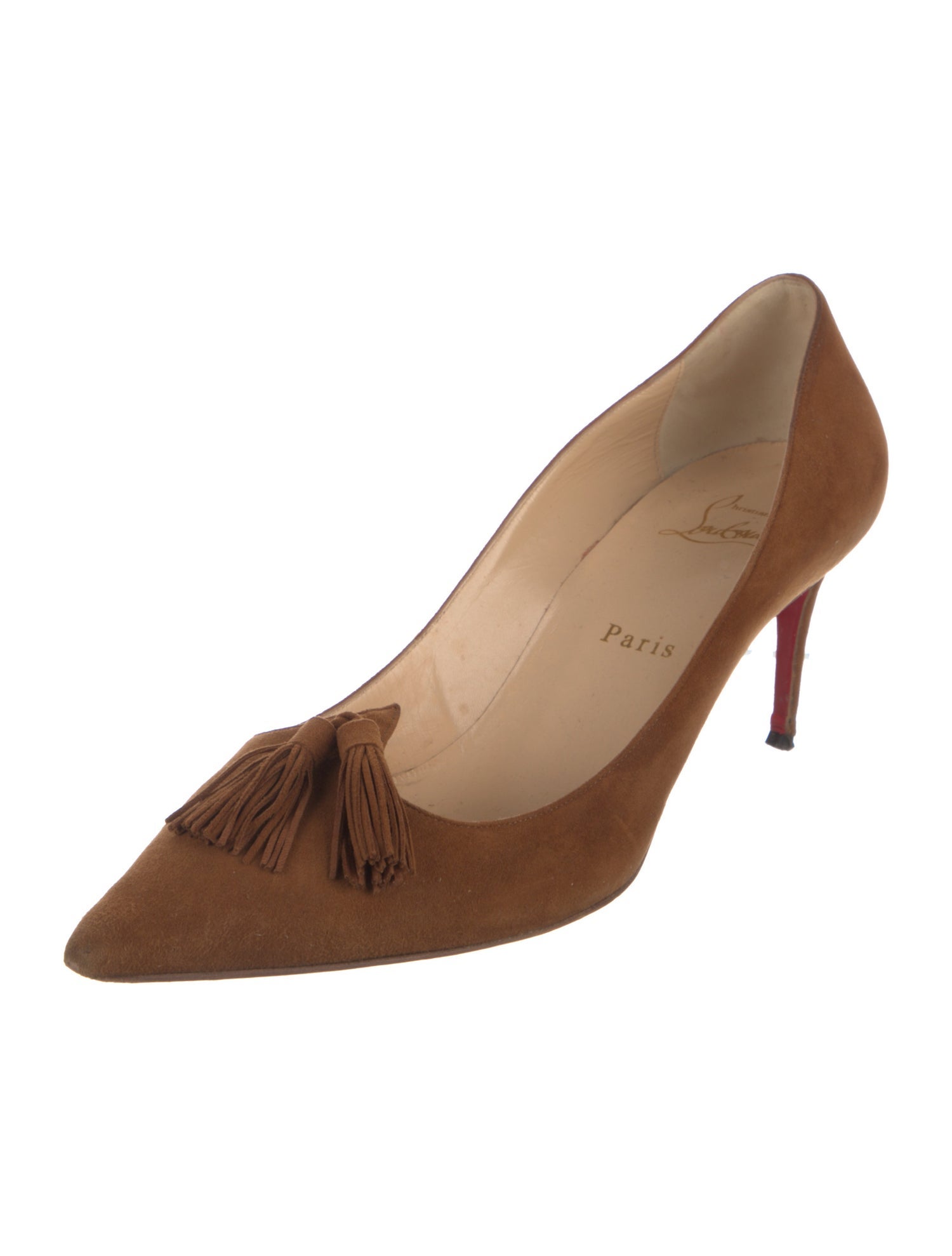 Christian Louboutin Suede Tassel Accents Pumps