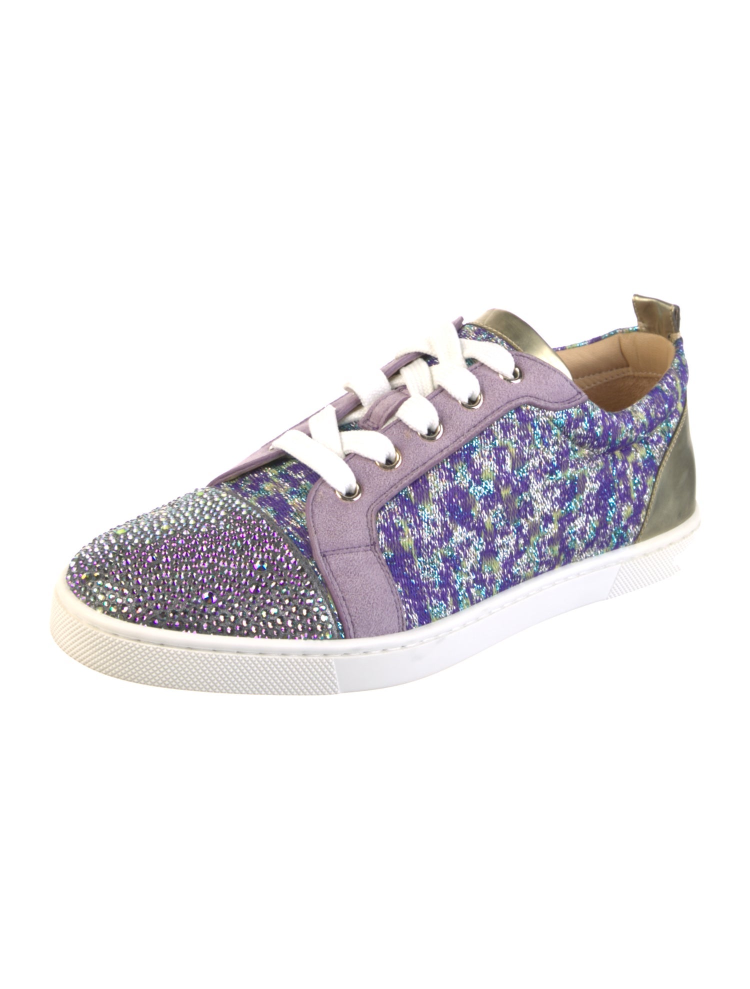 Christian Louboutin Printed Crystal Embellishments Sneakers w/ Tags