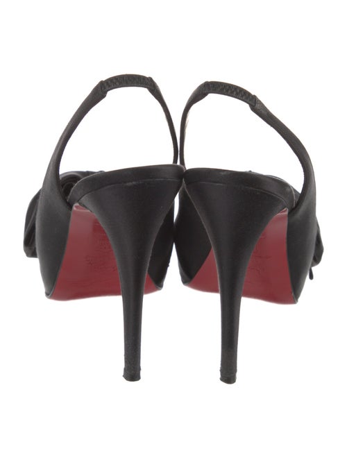Christian Louboutin Satin Bow Accents Slingback Pumps