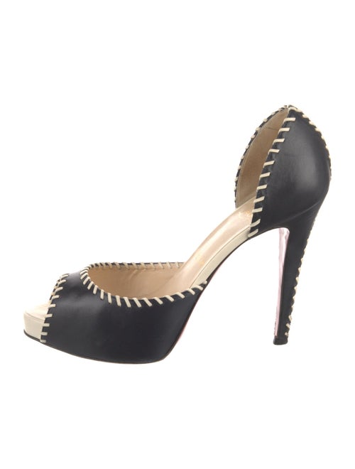 Christian Louboutin Leather Whipstitch Trim D'Orsay Pumps