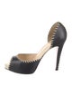 Christian Louboutin Leather Whipstitch Trim D'Orsay Pumps