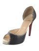 Christian Louboutin Leather Whipstitch Trim D'Orsay Pumps