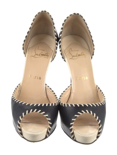 Christian Louboutin Leather Whipstitch Trim D'Orsay Pumps