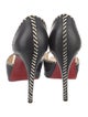 Christian Louboutin Leather Whipstitch Trim D'Orsay Pumps