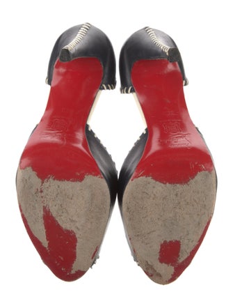Christian Louboutin Leather Whipstitch Trim D'Orsay Pumps