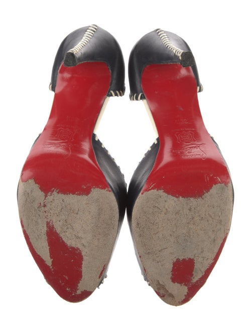 Christian Louboutin Leather Whipstitch Trim D'Orsay Pumps