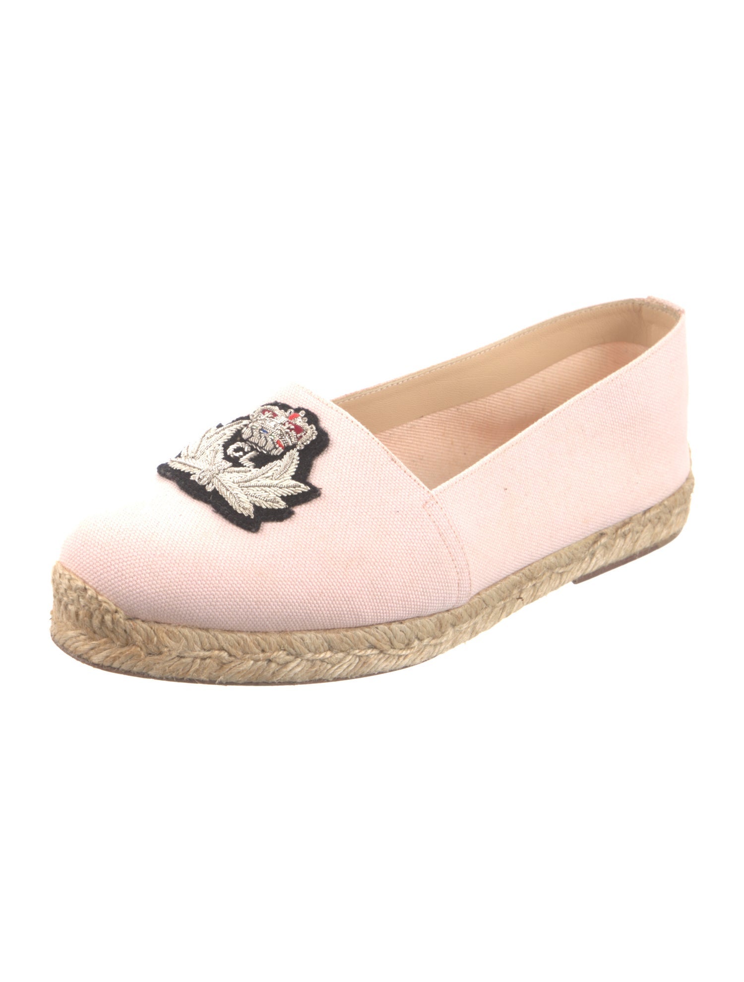 Christian Louboutin Canvas Embroidered Accent Espadrilles