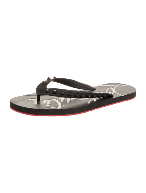 Christian Louboutin Rubber Studded Accents Flip Flops