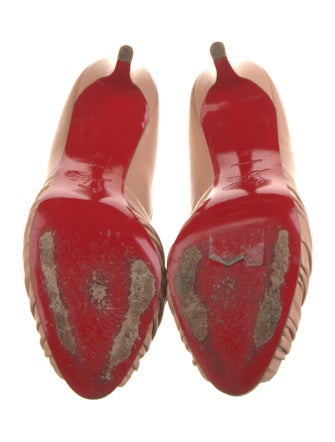 Christian Louboutin Leather Pleated Accents Pumps