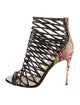 Christian Louboutin Leather Animal Print Gladiator Sandals