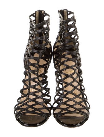 Christian Louboutin Leather Animal Print Gladiator Sandals