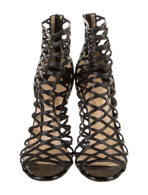 Christian Louboutin Leather Animal Print Gladiator Sandals
