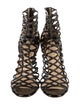 Christian Louboutin Leather Animal Print Gladiator Sandals