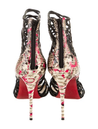Christian Louboutin Leather Animal Print Gladiator Sandals