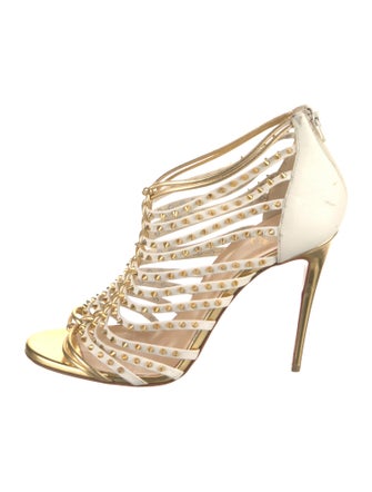 Christian Louboutin Spike Accents Leather Sandals