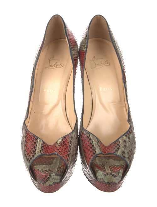 Christian Louboutin Lady Peep Snakeskin Pumps