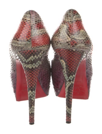 Christian Louboutin Lady Peep Snakeskin Pumps