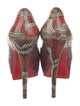 Christian Louboutin Lady Peep Snakeskin Pumps