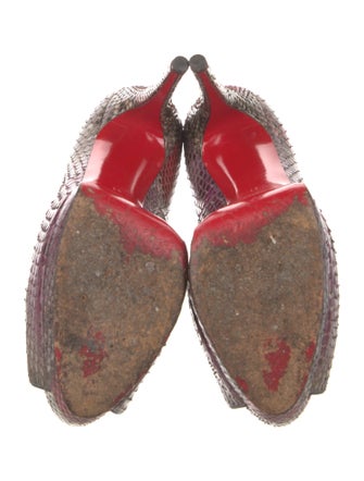 Christian Louboutin Lady Peep Snakeskin Pumps