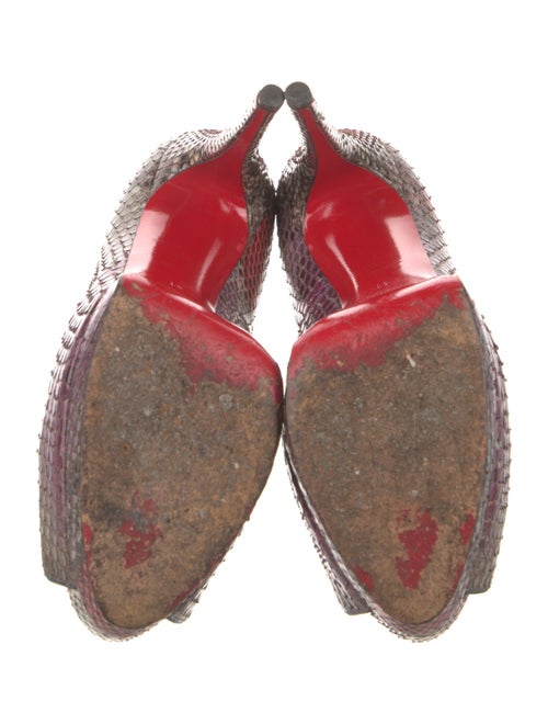 Christian Louboutin Lady Peep Snakeskin Pumps