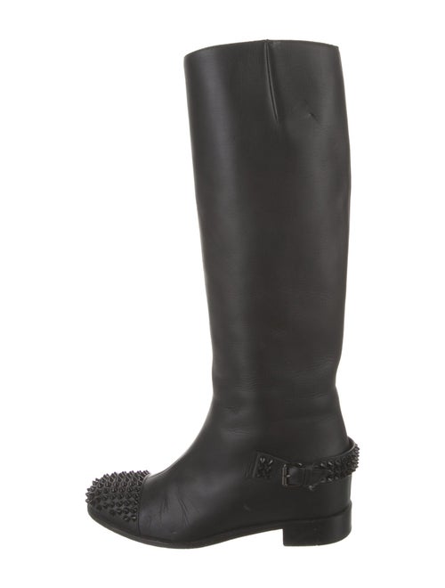 Christian Louboutin Spike Accents Leather Riding Boots