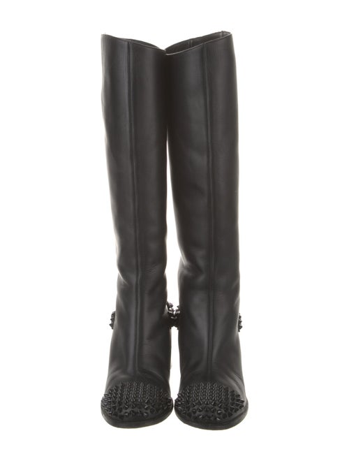 Christian Louboutin Spike Accents Leather Riding Boots