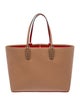 Christian Louboutin Leather Calfskin Empire Spikes Small East West Cabata Tote Nude