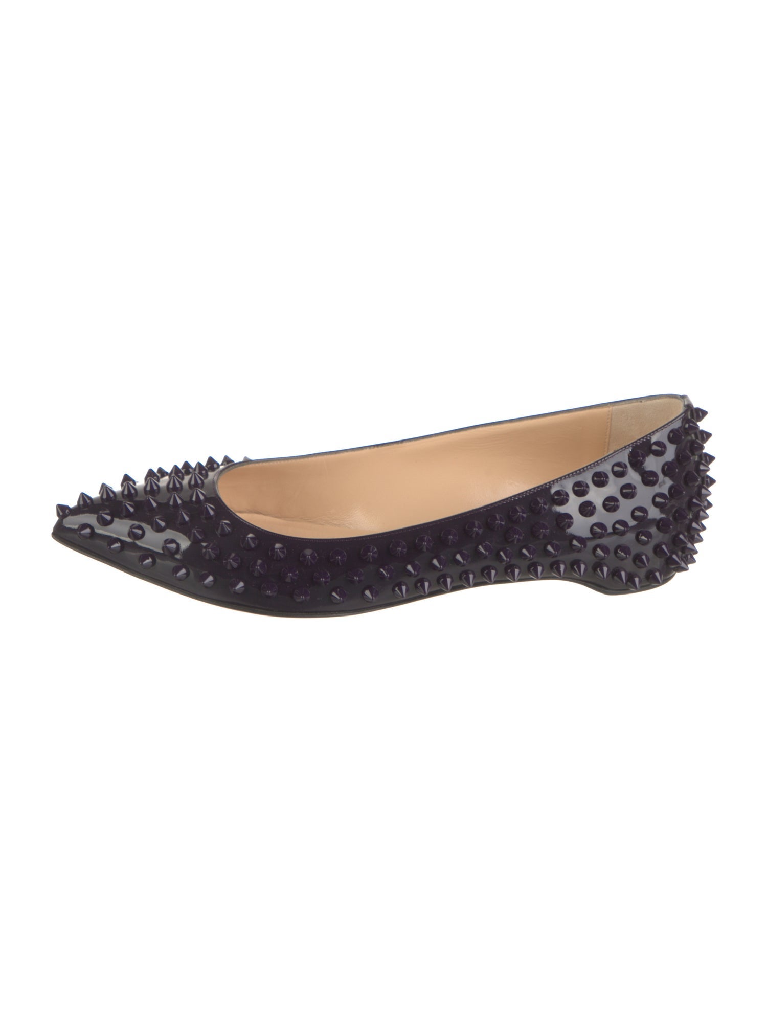 Christian Louboutin Spike Accents Patent Leather Flats w/ Tags