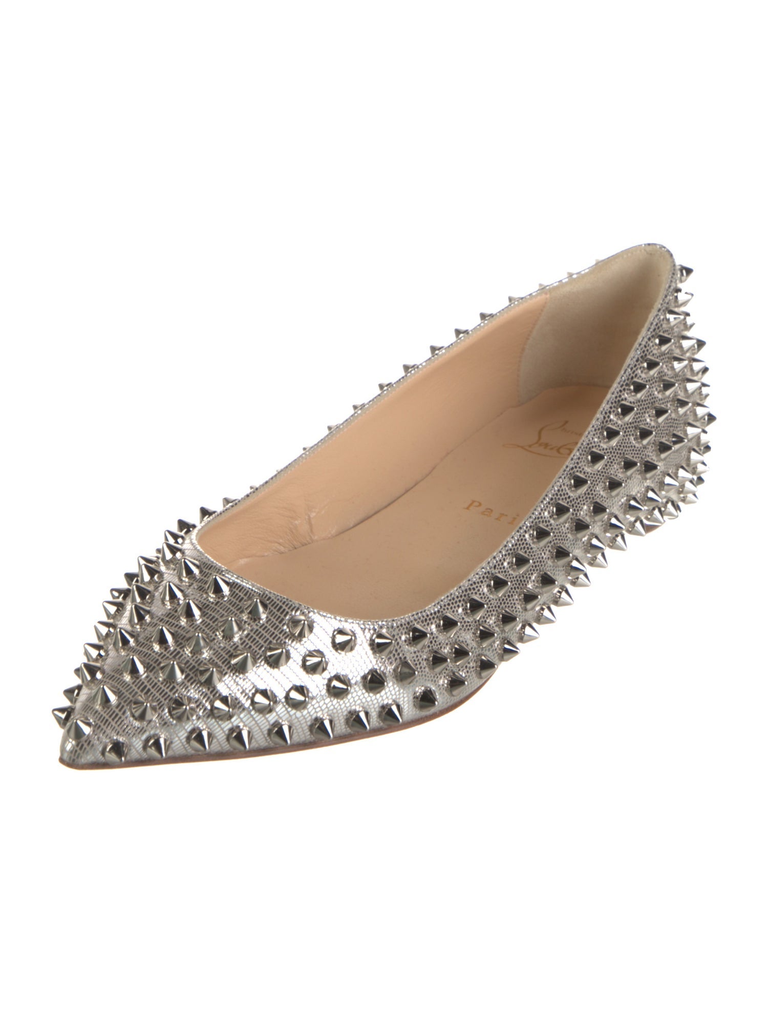 Christian Louboutin Spike Accents Leather Flats w/ Tags