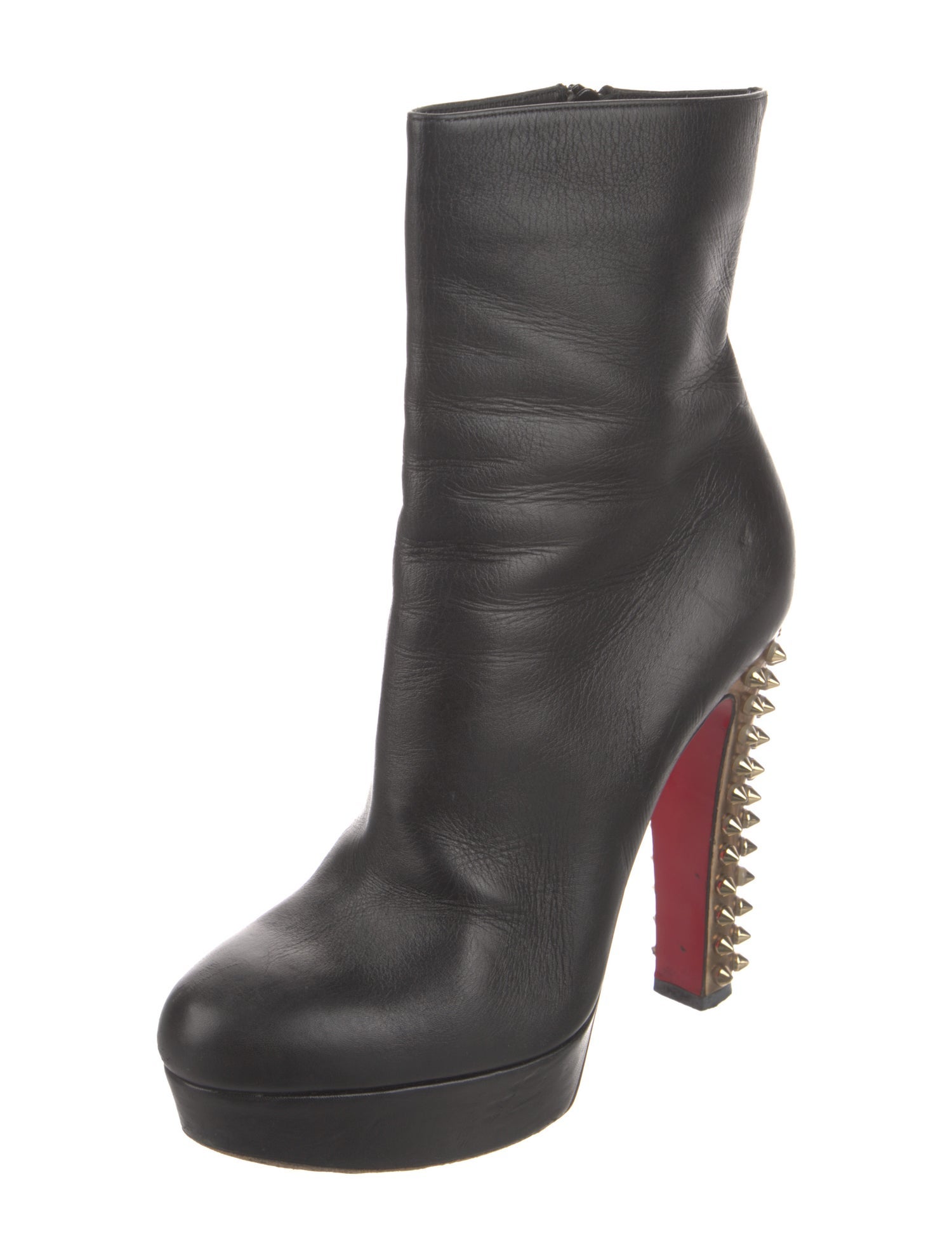 Christian Louboutin Spike Accents Leather Boots