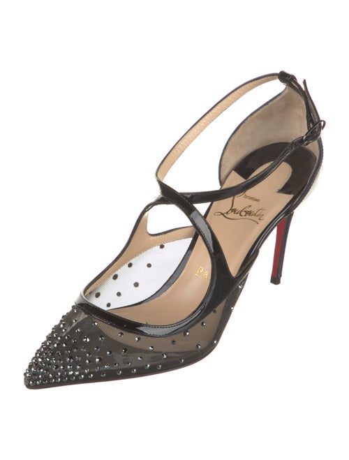 Christian Louboutin Twistissima Strass Mesh T-Strap Pumps