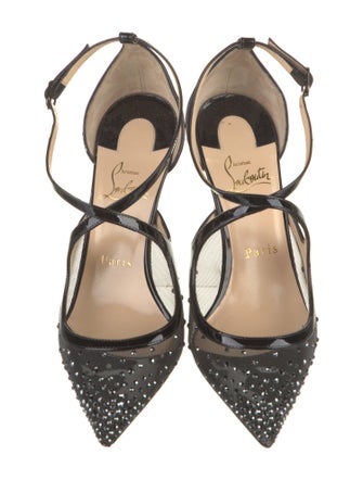 Christian Louboutin Twistissima Strass Mesh T-Strap Pumps