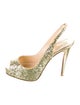 Christian Louboutin Glitter Glitter Accents Slingback Pumps