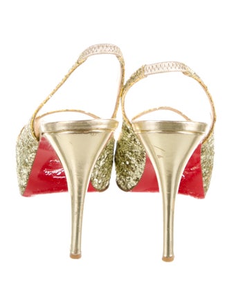 Christian Louboutin Glitter Glitter Accents Slingback Pumps