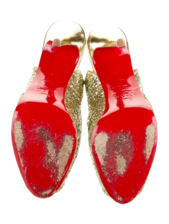 Christian Louboutin Glitter Glitter Accents Slingback Pumps