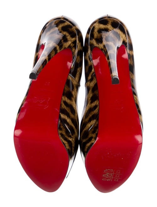 Christian Louboutin Patent Leather Animal Print Pumps