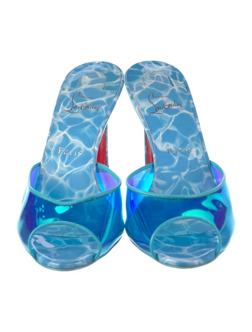 Christian Louboutin Spike Accents Patent Leather Slides