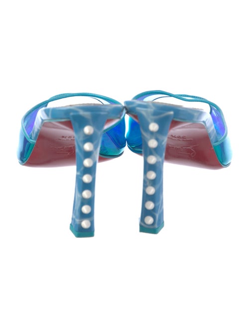 Christian Louboutin Spike Accents Patent Leather Slides