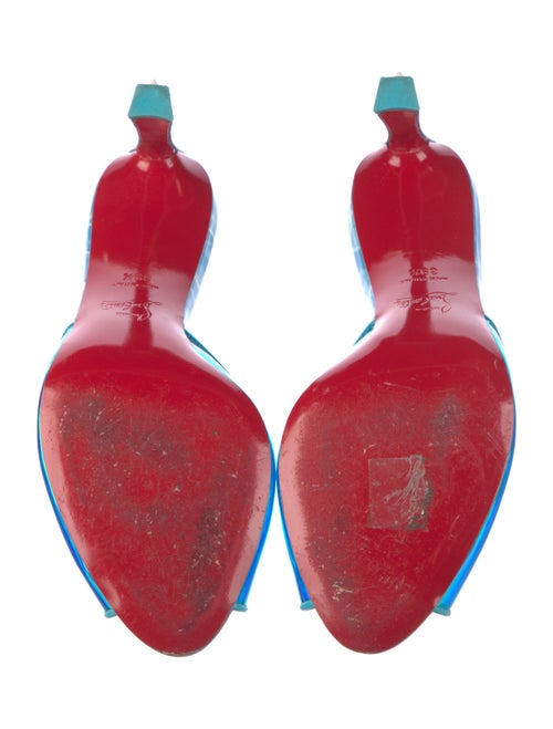 Christian Louboutin Spike Accents Patent Leather Slides