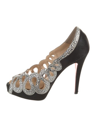 Christian Louboutin Satin Colorblock Pattern Pumps