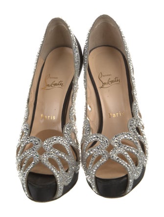 Christian Louboutin Satin Colorblock Pattern Pumps