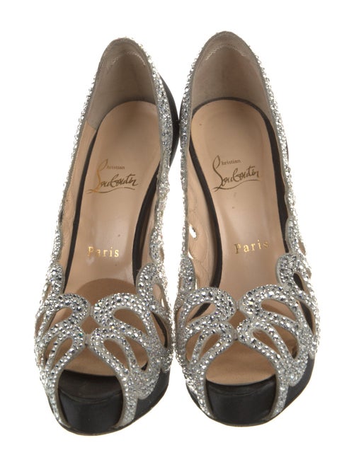 Christian Louboutin Satin Colorblock Pattern Pumps