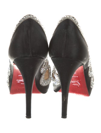 Christian Louboutin Satin Colorblock Pattern Pumps